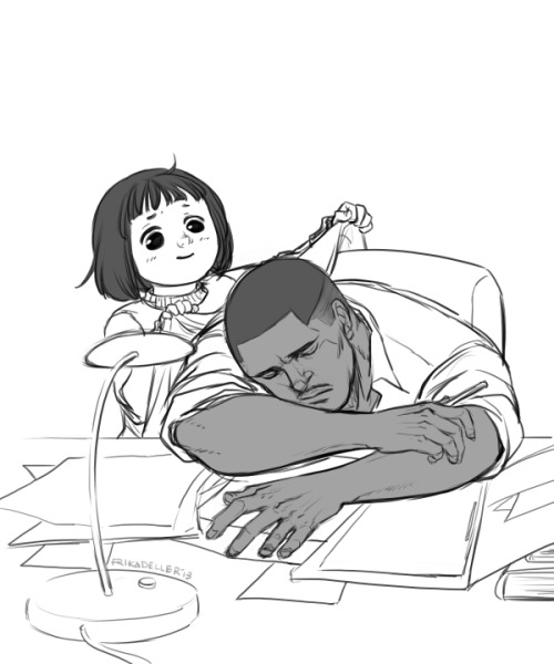 500x600 Fanart Sketch Pacific Rim Mako Mori Stacker Pentecost Frikadeller - Pentecost Sketch