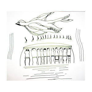 300x300 Pentecost Drawing By Gloria Ssali - Pentecost Sketch