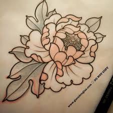 225x225 Traditional Peony Flower Sketch Tattoos Pictures Www - Peony Flower Sketch
