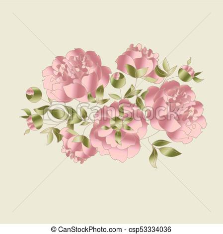 449x470 Tender Elegant Floral Elements Set For Web And Print. Peony Sketch - Peony Sketch
