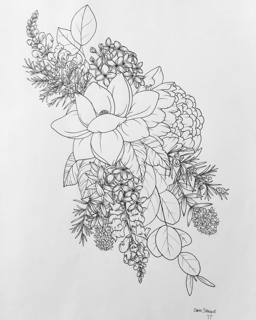 1080x1349 Flower Tattoo Sketch Flash Great Flower And Herb Shoulder Piece - Peony Tattoo Sketch