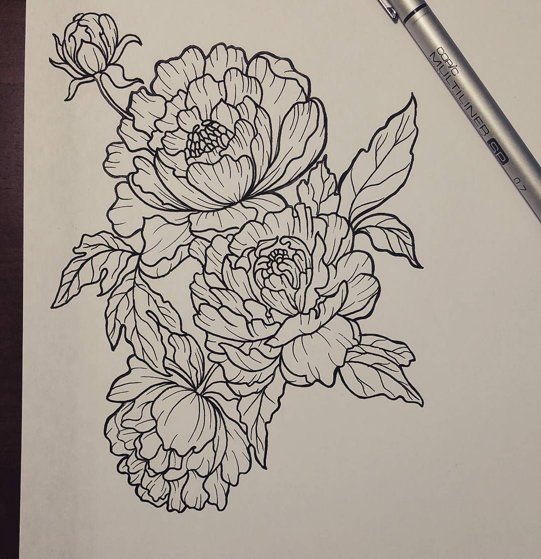 1080x1116 Peonies Tattoo Design Tattoos - Peony Tattoo Sketch