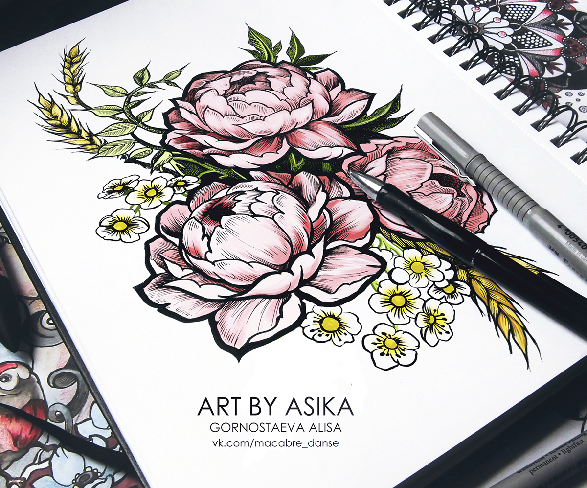 1200x997 Peony. Tattoo Sketch, Dotwork. On Behance - Peony Tattoo Sketch