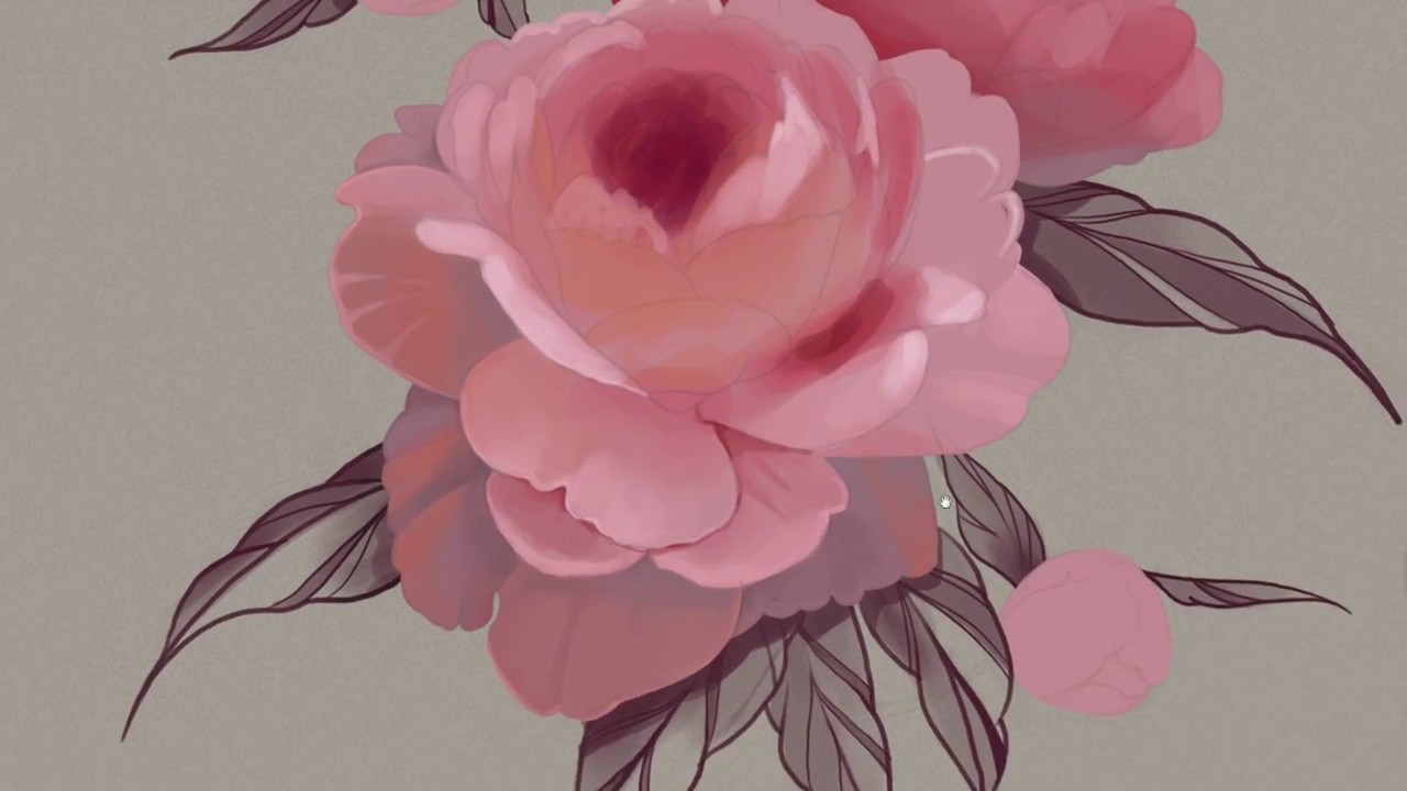 1280x720 Peony Tattoo Sketch Process - Peony Tattoo Sketch