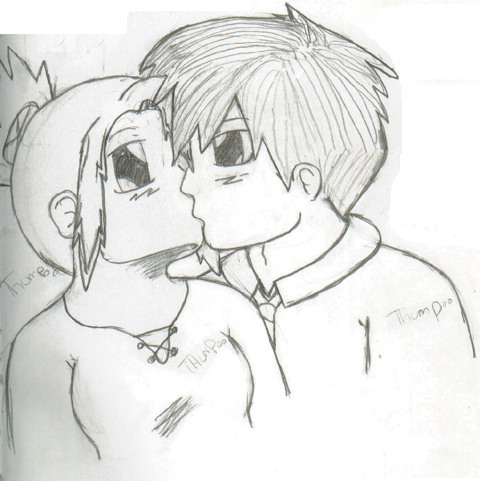 691x693 Drawn Kissing - People Kissing Sketch