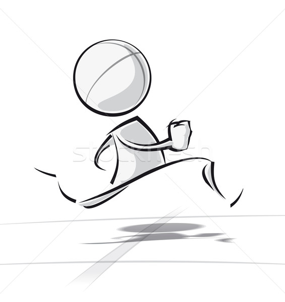 566x600 Simple People - People Running Sketch