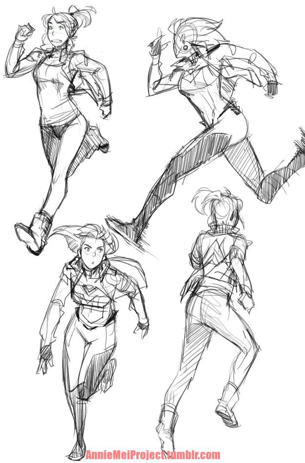 624x946 Anniemeiproject Had To Do Some Personal Drawings For Myself So - People Running Sketch