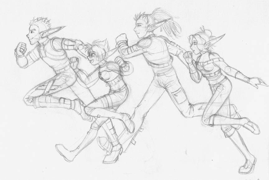 864x578 Drawing Day Jak Ocs Running By Merrypaws - People Running Sketch