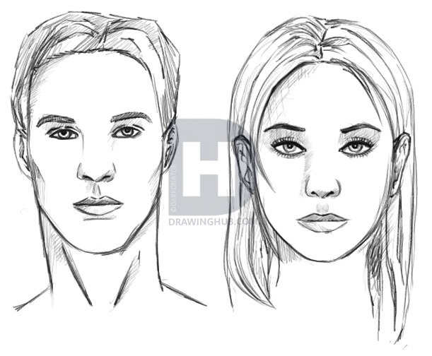 611x504 How To Draw Realistic People, Draw Real People, Step By Step - People Sketches