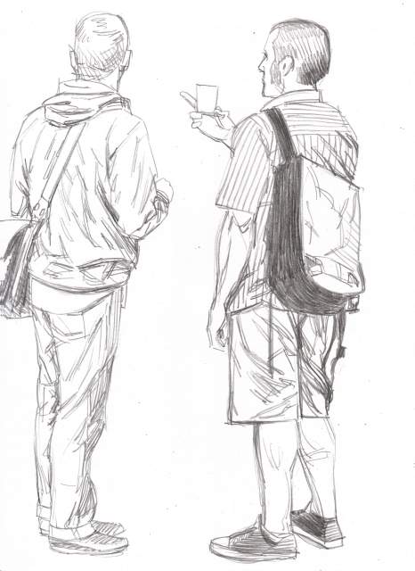 466x640 Sketches More Museum People Artwork By D. B. Clemons - People Sketches