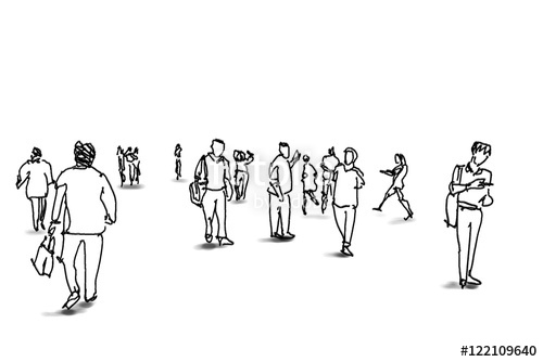 500x334 People Walking Cartoon Sketch Stock Photo And Royalty Free Images - People Walking Sketch