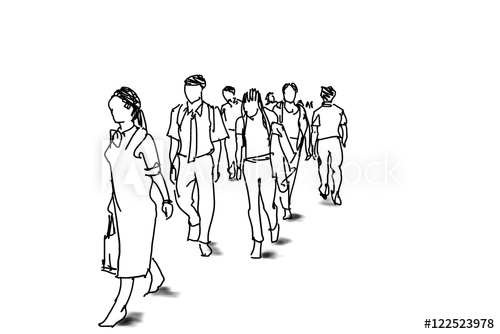 500x334 People Walking Marker Sketch - People Walking Sketch