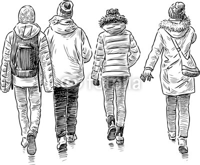 400x331 Sketch Of The Walking Students Buy Photos Ap Images Detailview - People Walking Sketch
