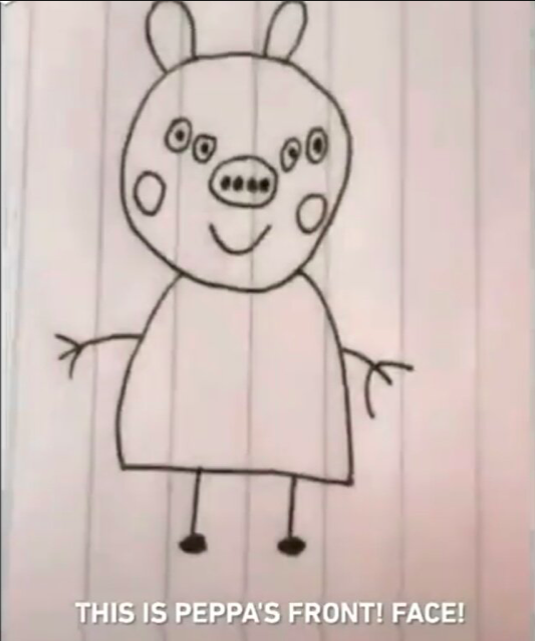 535x641 Front Facing Peppa Pig Is Pure Nightmare Fuel That Will Haunt You - Peppa Pig Sketch