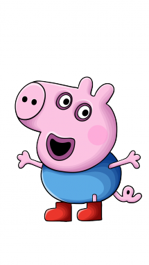 215x382 How To Draw George From Peppa Pig, Cartoons, Kids, Easy Step By - Peppa Pig Sketch