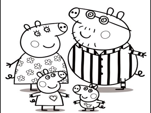 480x360 Peppa Pig Family Drawing And Coloring - Peppa Sketch