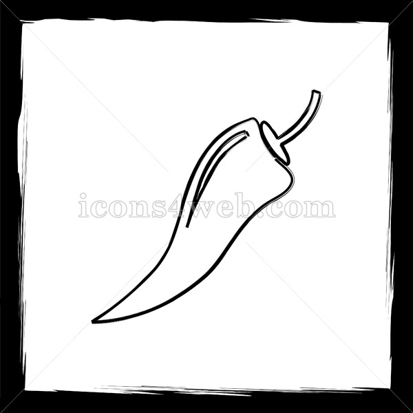 600x600 Pepper Sketch Icon. - Pepper Sketch