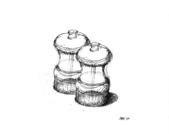 340x270 Salt Pepper Sketch Etsy - Pepper Sketch
