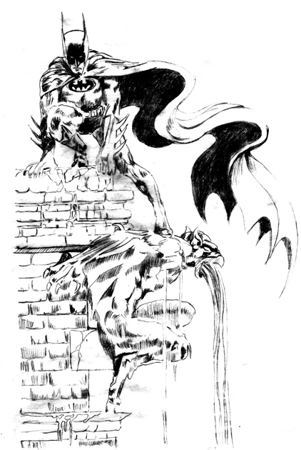 422x630 Day 13 A Drawing A Day Batman Perch The Art Of Michael Brugh - Perch Sketch