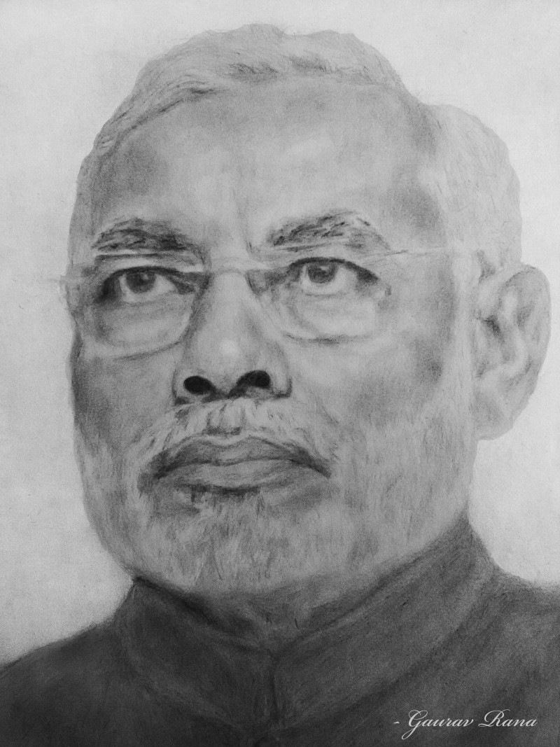 800x1067 Narendra Modi Sketch By Gaurav Rana Other Paintings Paper - Perfect Sketch