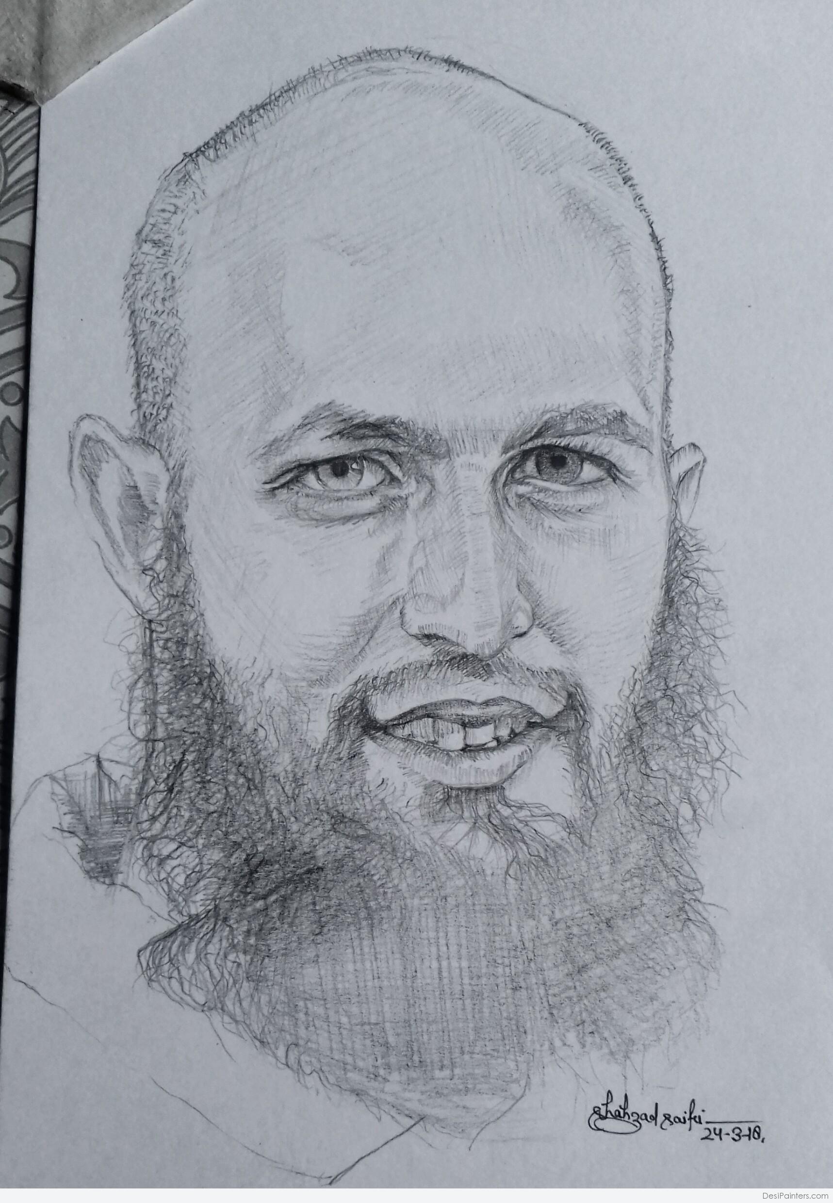 1717x2480 Perfect Pencil Sketch Of Hashim Amla - Perfect Sketch