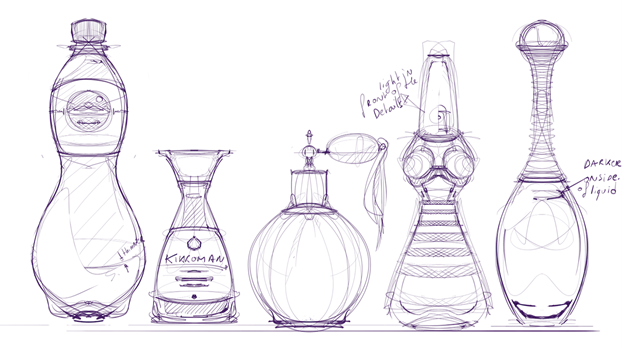622x349 How To Dra A Bottle Soya Sauce Perfume Bottle Industrial Design - Perfume Bottle Sketch