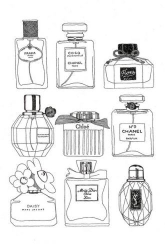 330x500 Fancy Perfume Bottles Illustration, Simple Black Amp White Sketch - Perfume Bottle Sketch