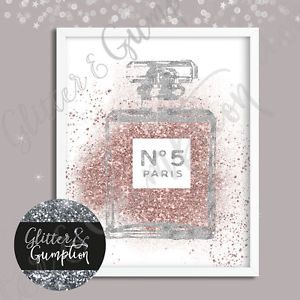 300x300 Abstract Rose Gold Silver Faux Glitter Abstract Perfume Bottle Art - Perfume Bottle Sketch