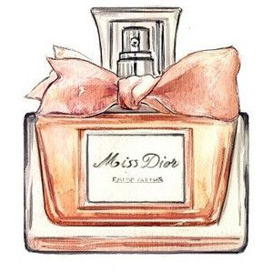 300x300 Miss Dior Perfume Colored Sketch Illustrations Art - Perfume Sketch
