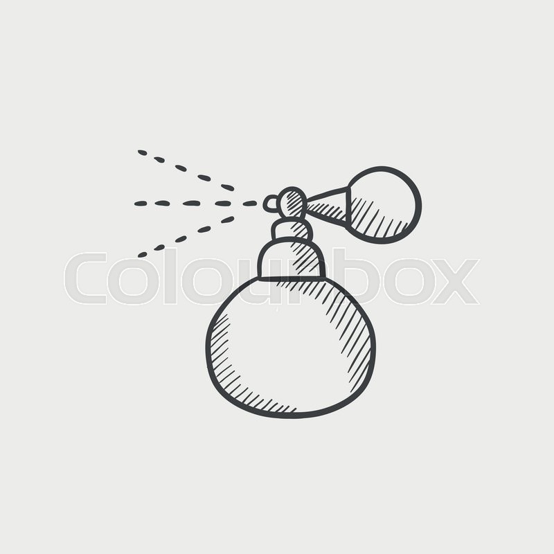 800x800 Perfume Bottle Spraying Sketch Icon For Web, Mobile And - Perfume Sketch