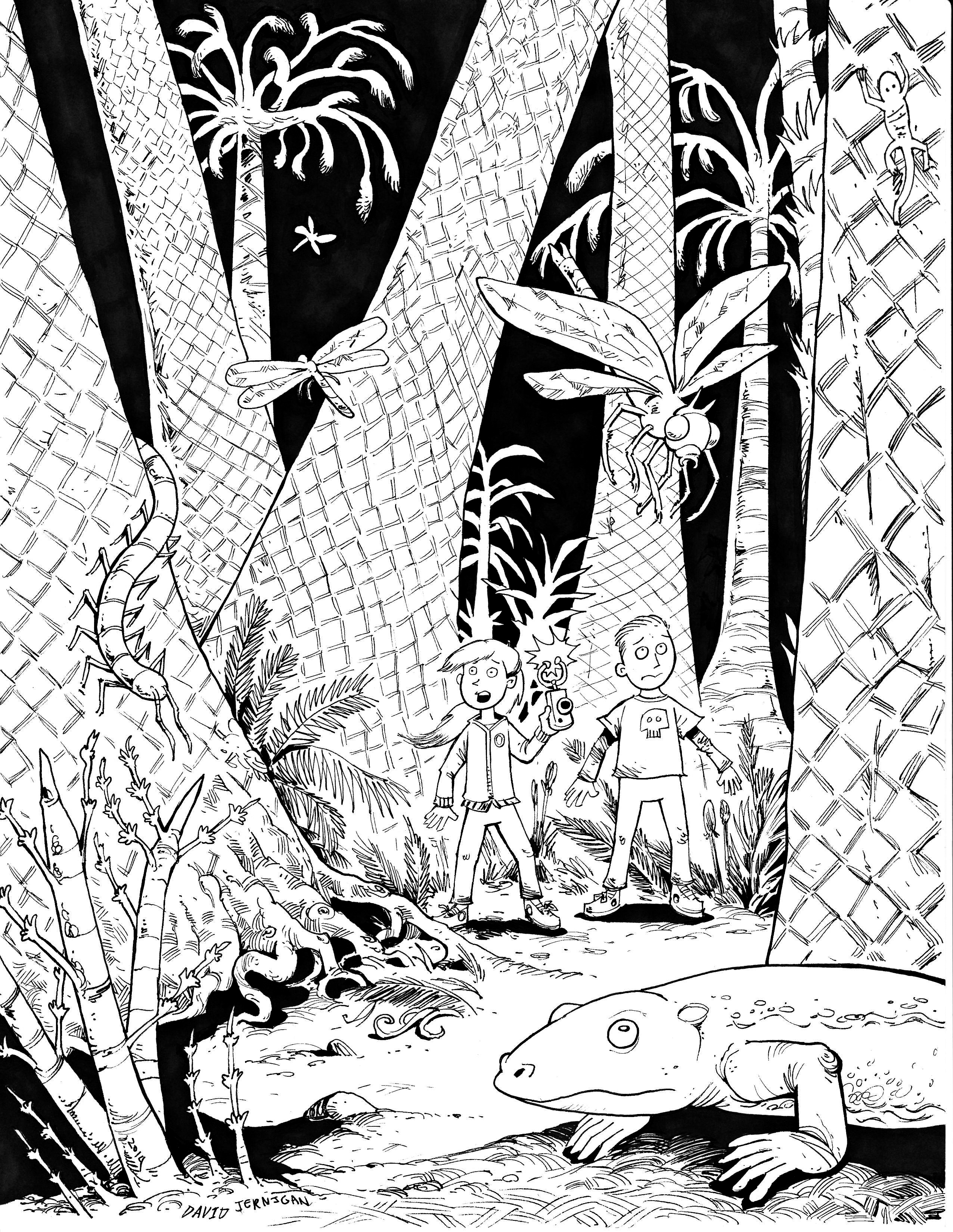 2552x3300 The Way Back Kids Take On The Carboniferous Period Sketcharound - Period Sketch