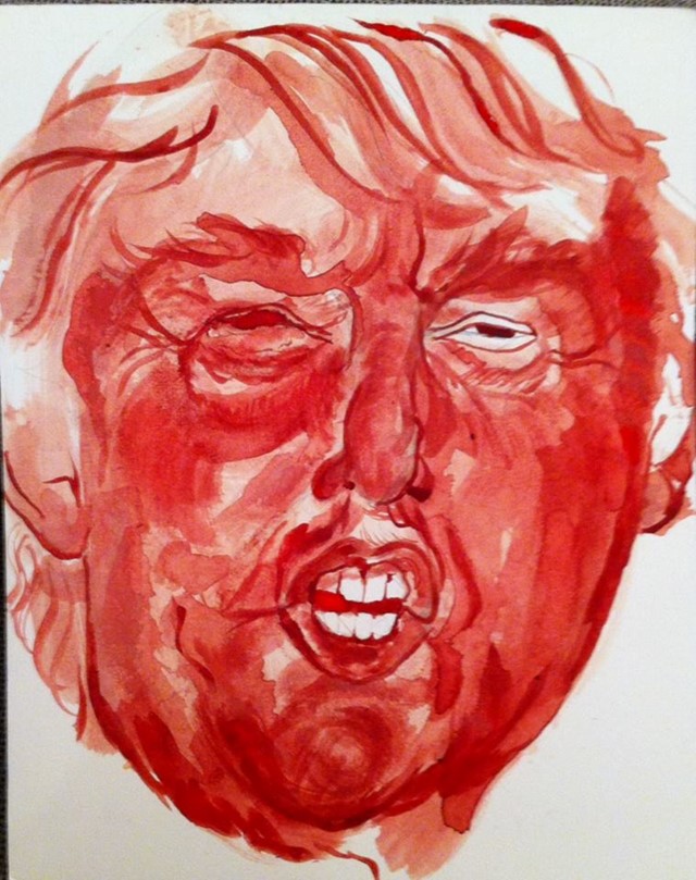 640x809 Want To Buy A Period Blood Painting Of Donald Trump Dazed - Period Sketch