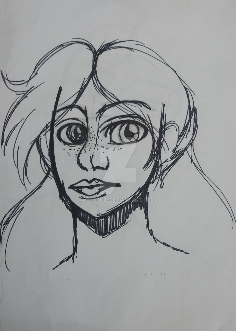 755x1059 Emer Sketch With Permanent Marker By Ecookie - Permanent Marker Sketch