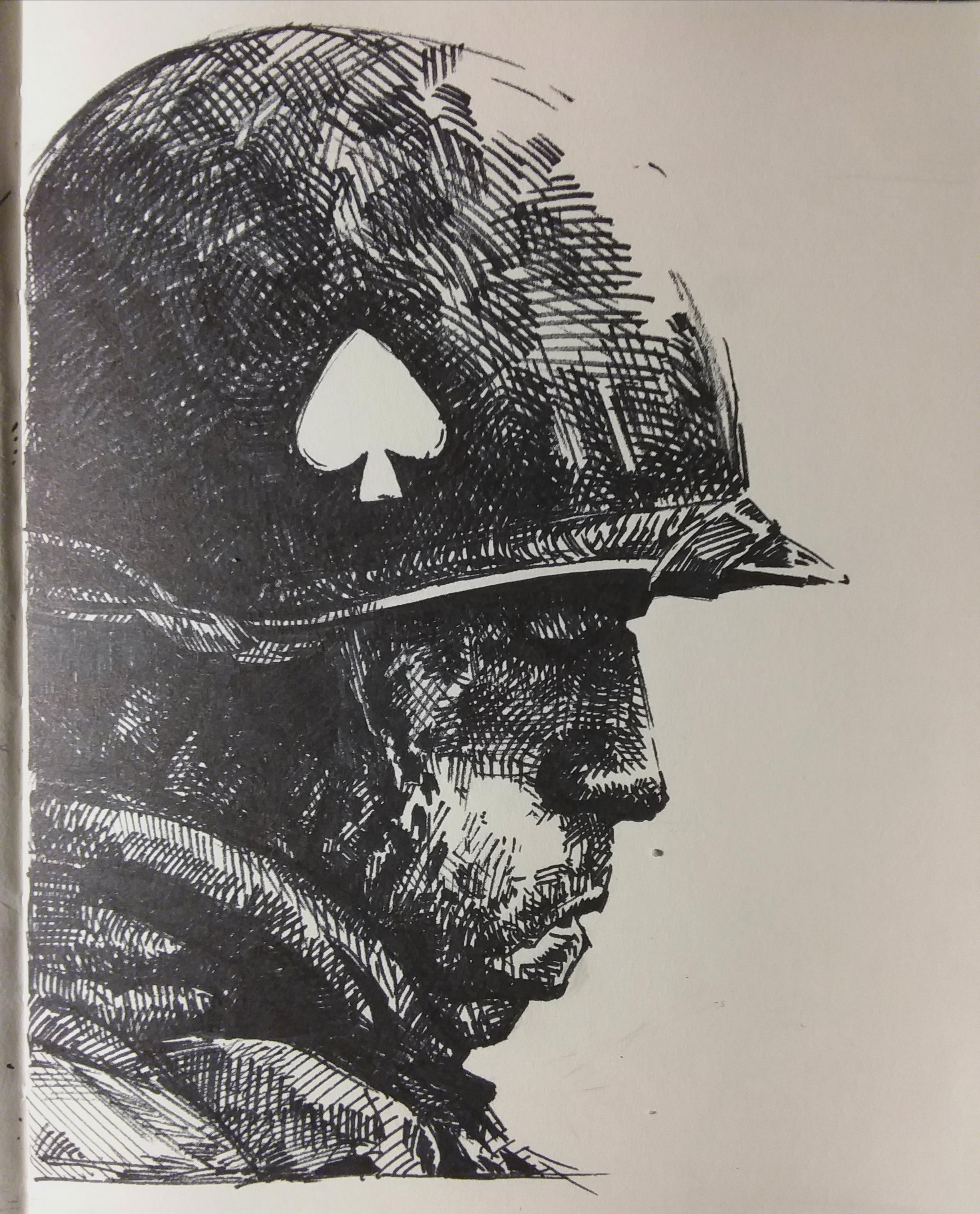 2448x3033 Lipton From Band Of Brothers, Battle For Foy - Permanent Marker Sketch