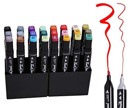 425x348 Livzing 24 Pack Dual Tip Marker Set Highlighter Sketch Pen - Permanent Marker Sketch