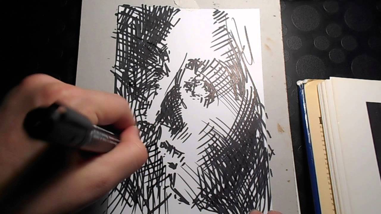 1280x720 Permanent Marker Drawing After Vermeer - Permanent Marker Sketch