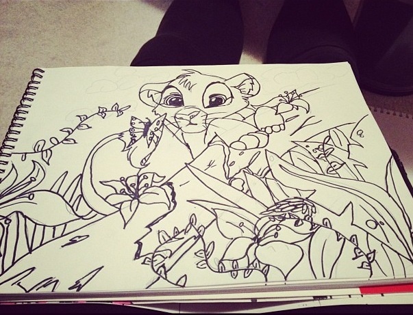 603x461 Simba 2012 Permanent Marker Sketch By Fioleeforever1 - Permanent Marker Sketch