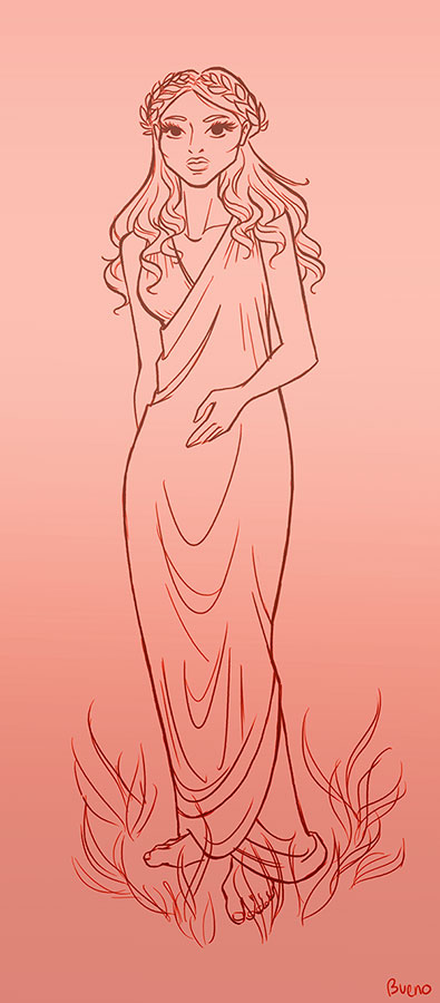 395x900 Persephone Goddess Sketch By Lisabueno - Persephone Sketch