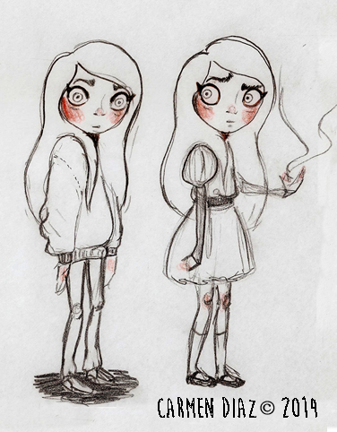 376x482 Persephone Initial Sketches For The Main Character Of The Video - Persephone Sketch