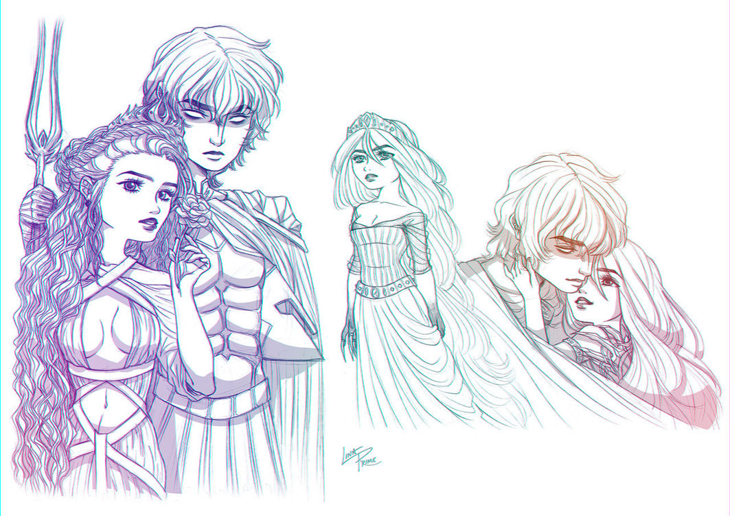 1063x752 Persephone And Hades Sketches By Linaprime - Persephone Sketch