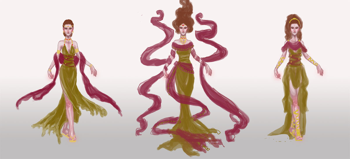 1200x545 Sketch Diary Persephone Queen Of The Underworld Angela R - Persephone Sketch