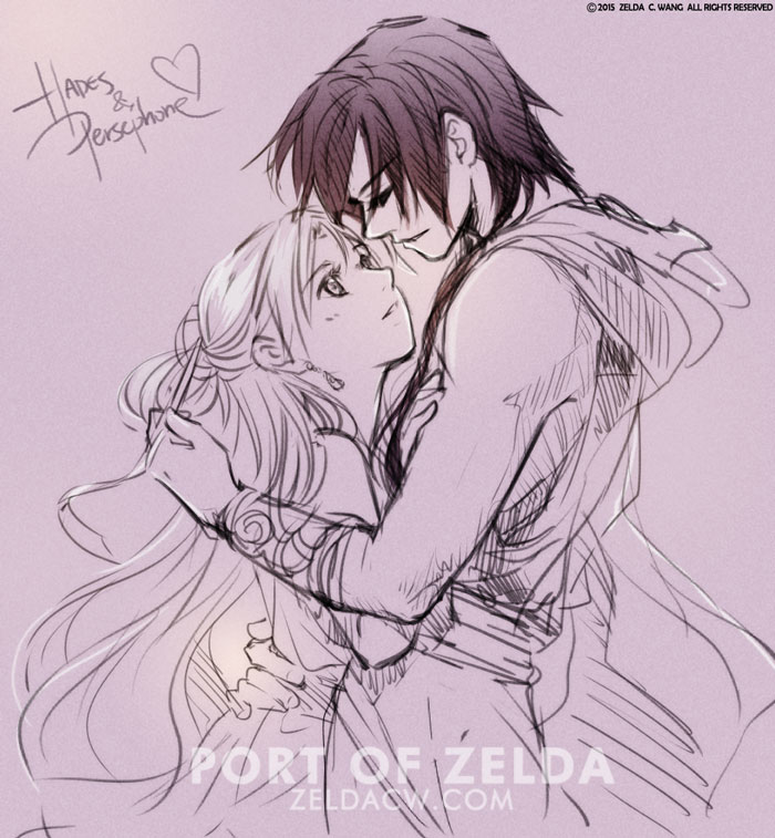 700x757 Sketch Of Hades X Persephone By Zeldacw - Persephone Sketch