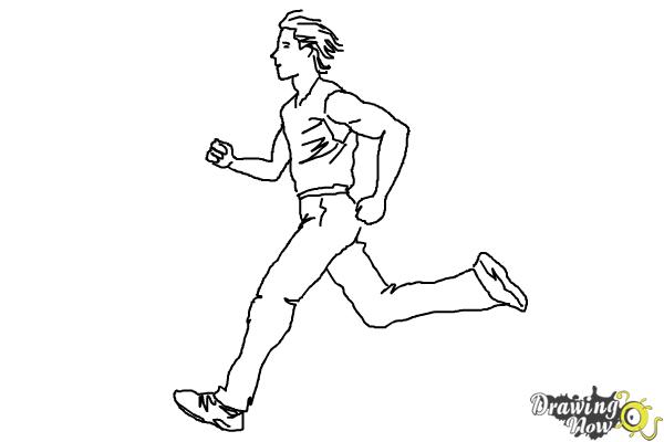 600x400 How To Draw A Running Person - Person Running Sketch