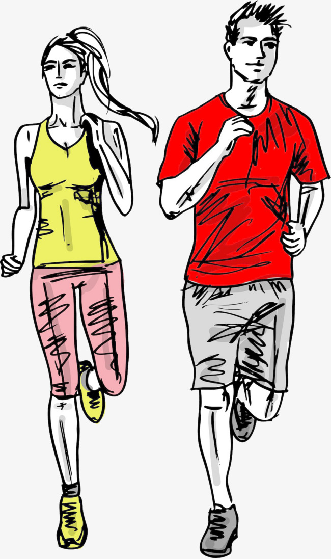 650x1097 Running Sketch, Running Illustration, Men And Women, Athlete Png - Person Running Sketch