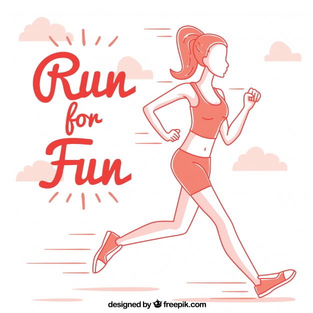 626x626 Sketch Of Girl Running Vector Free Download - Person Running Sketch