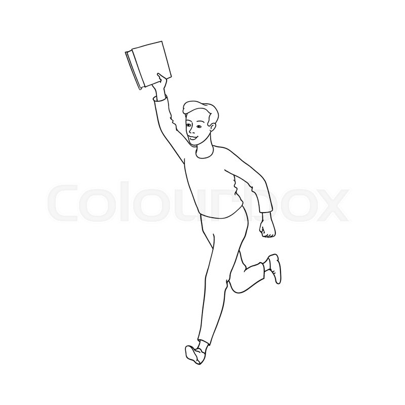 800x800 Vector Sketch Adult Man In Casual Clothing Running Stretching Hand - Person Running Sketch
