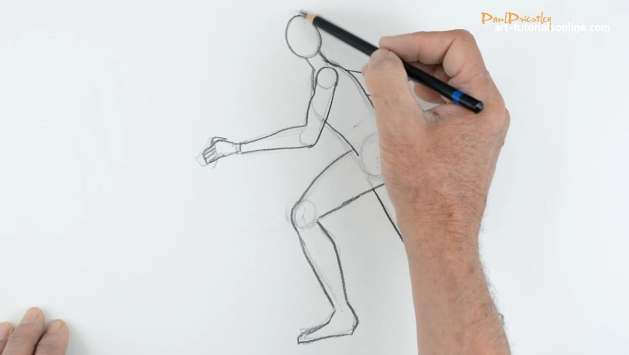 1280x724 Draw People Part 2 - Person Running Sketch