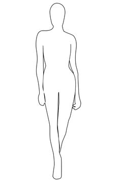 236x353 Fashion Model Outline Templates Sketches Fashion - Person Sketch Outline