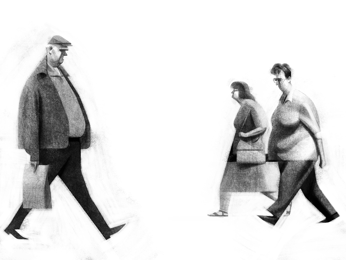 1400x1050 People Walking On Behance - Person Walking Sketch