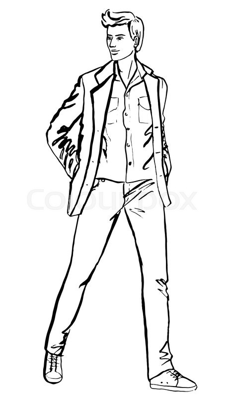461x800 People Power Walking Front View Sketch Lines Clipart - Person Walking Sketch